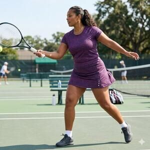 NWT L.L. Bean Purple Geometric L2 Dry Tech Performance Tennis Skort Women XL